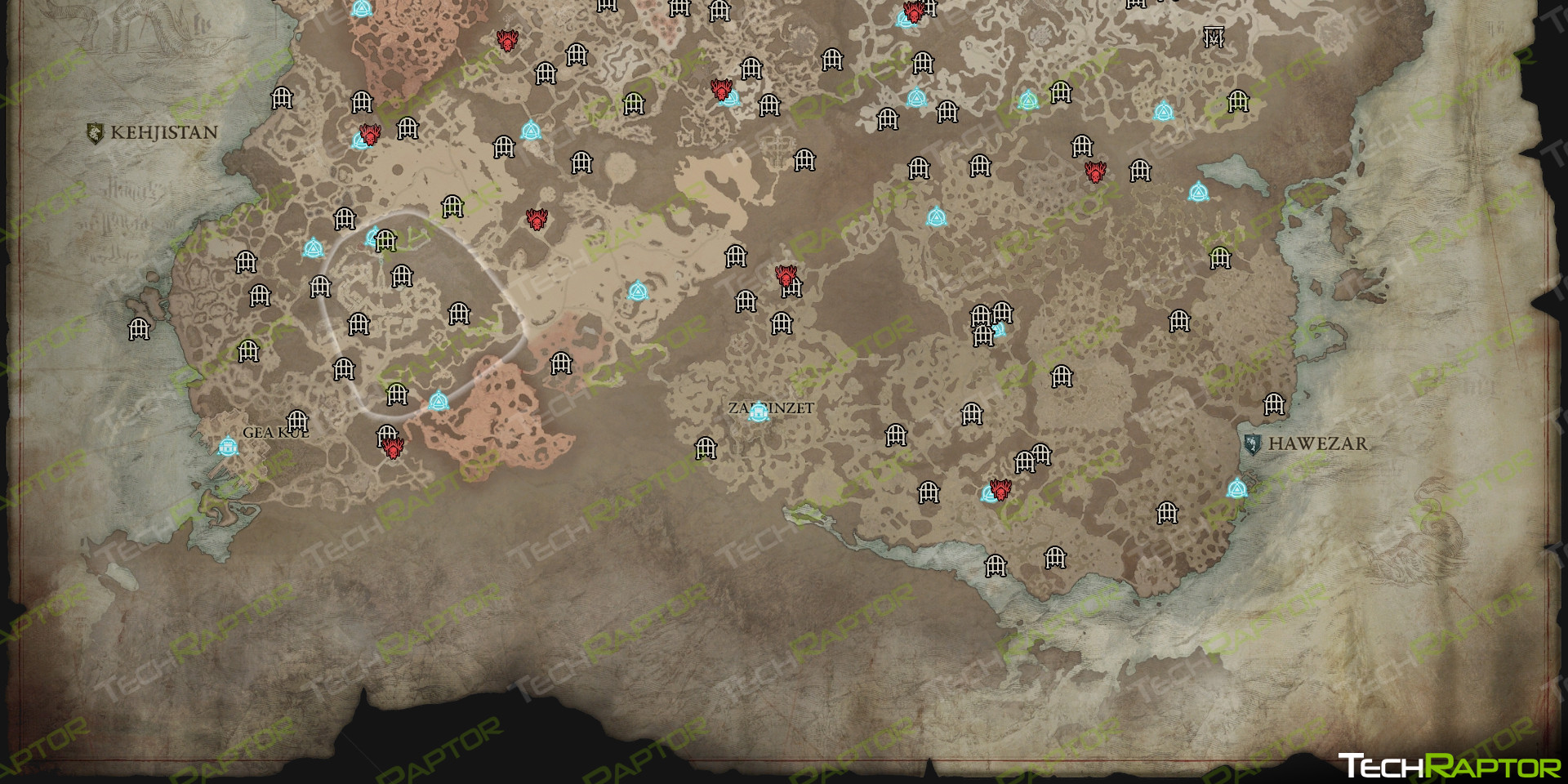 Diablo IV Map And Locations Guide   World Map Bottom 
